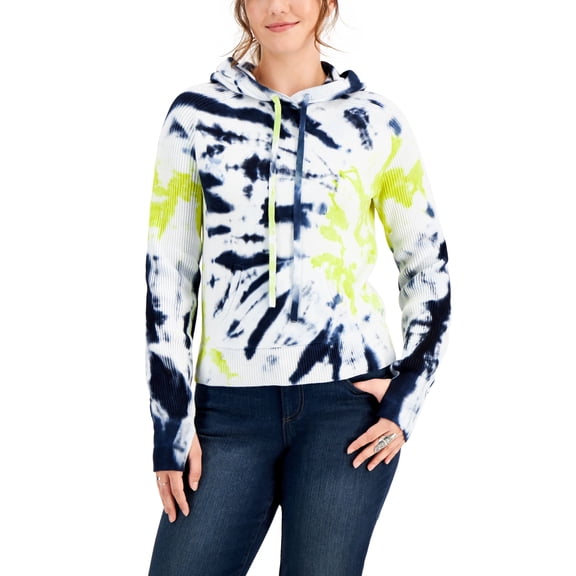 Style & Co Tie Dyed Cotton Hooded Sweater Austin Dye XS