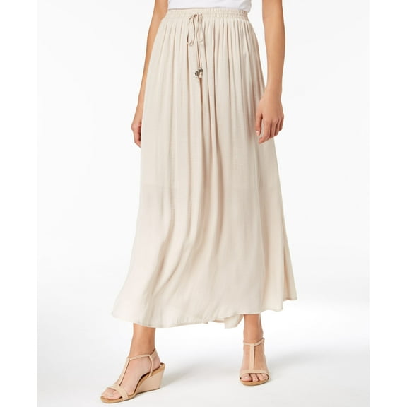 Style&Co Tie-Front Maxi Skirt (River Rock, XXL)