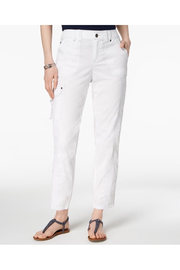 Style & Co Topstitched Pants Bright White 8