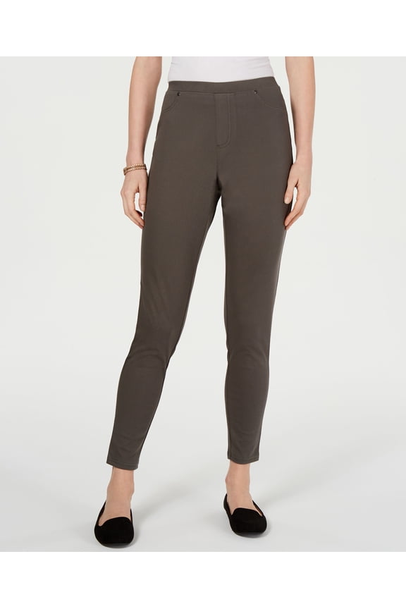 Style & Co Twill Pull On Leggings Green Licorice XL