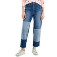 thumbnail image 1 of Style & Co Two Tone Straight Crop Jeans Shadow Wash 14, 1 of 1