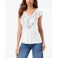 thumbnail image 1 of Style & Co V Neck Ruffled Top Bright White L, 1 of 1