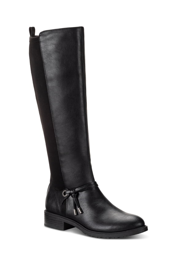Style Co Verrlee Riding Boots Black Smooth Micro 7M