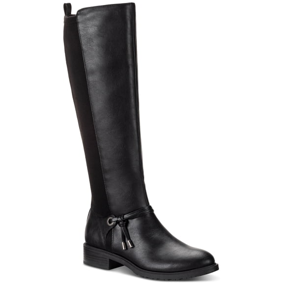 Style Co Verrlee Riding Boots Black Smooth Micro 8M