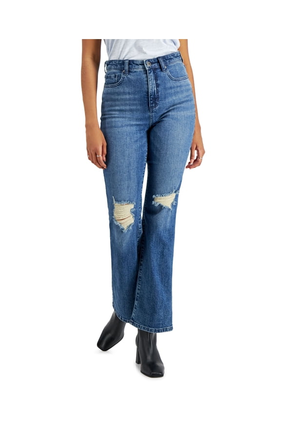 Style & Co Vintage Classic Ripped Bootcut Jeans West Wash 10