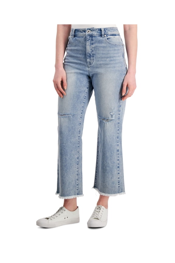 Style & Co Wide Leg Cropped Jeans Flyaway Wash 14