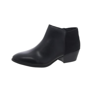 Style & Co. Womens Faux Suede Mixed Media Ankle Boots