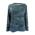 thumbnail image 1 of Style & Co Women's Camo Sweatshirt (L, Blue Camo), 1 of 2
