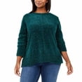thumbnail image 1 of Style & Co Women's Chenille Sweater Green Size PXL, 1 of 3