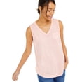 thumbnail image 1 of Style & Co Women's Chest-Pocket Burnout Top Pink Size Medium, 1 of 3