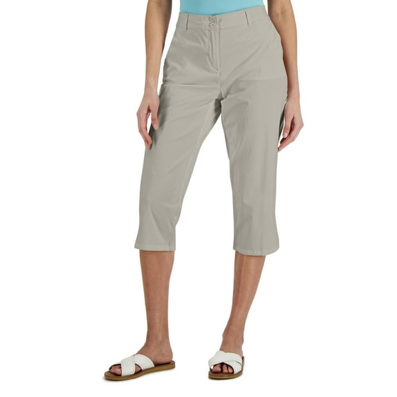 Karen Scott Womens Comfort Waist Capri Pants Stonewall 6