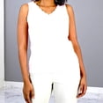 thumbnail image 1 of Style  Co Women's Cotton Scalloped V-Neck Sleeveless Top NWT, 1 of 6
