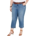 thumbnail image 1 of Style & Co Women's Denim Mid Rise Capri Jeans Blue Size 24W, 1 of 2