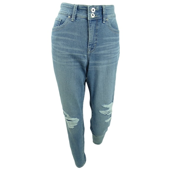 Style & Co Women's Distressed Curvy Jeans Blue Size 8