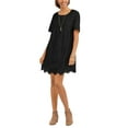 thumbnail image 1 of Style & Co Women's Eyelet Babydoll Dress Black Size Extra Large, 1 of 4