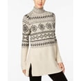 thumbnail image 1 of Style & Co Women's Fair Isle Tunic Sweater Beige Size Extra Large, 1 of 3