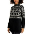 thumbnail image 1 of Style & Co Women's Fair Isle Tunic Sweater Black Size Small, 1 of 3