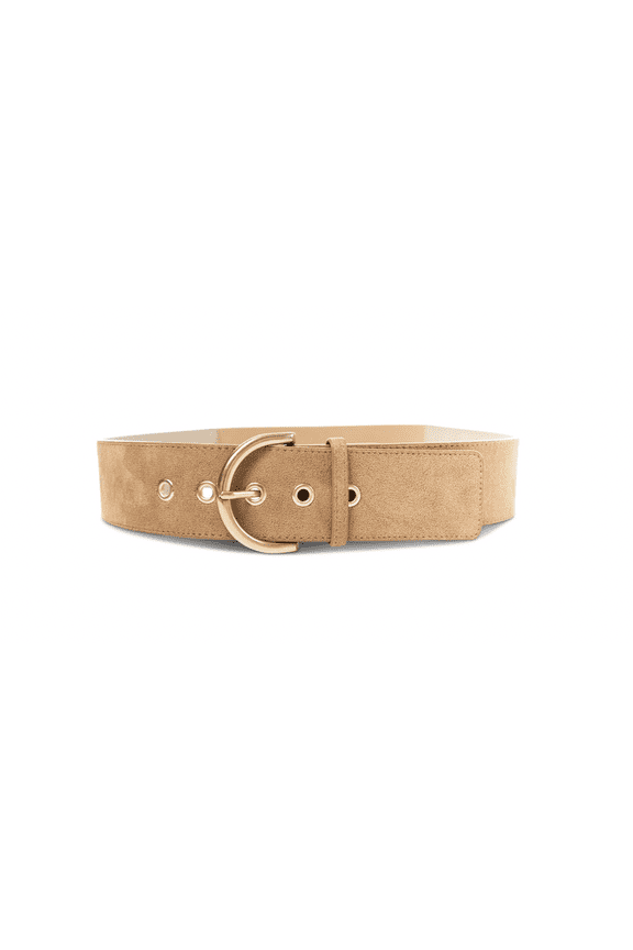 Style & Co Women's Faux-Suede Stretch Belt - Cognac