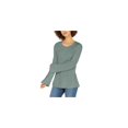 thumbnail image 1 of Style & Co. Women’s Flare-Sleeve Contrast-Border Sweaters, Green, XX-Large, 1 of 5