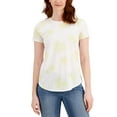 thumbnail image 1 of Style & Co Women's Floral Cotton T-Shirt White Size XX-Large, 1 of 3