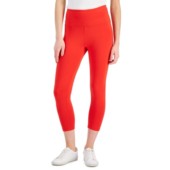 Style & Co Women's High Rise Capri Leggings Red Size X-Large