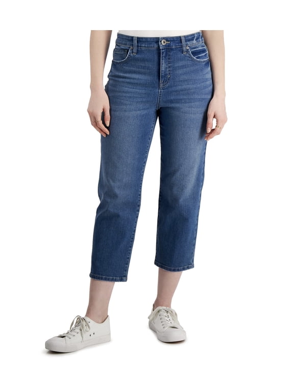 Women's High-Rise Straight Crop Jeans Petite True One (True One, 4P)