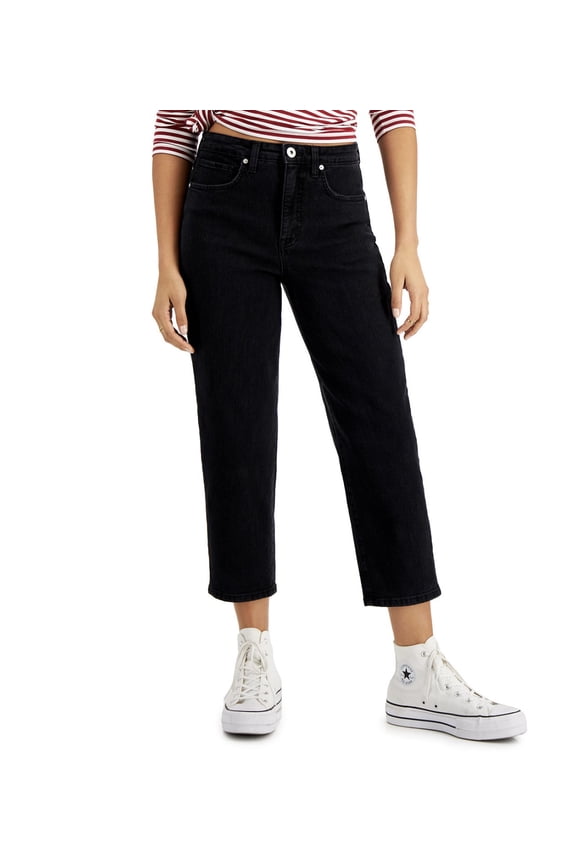 Women's Highrise Vintage Straight Mom Jean Washed Black (Washed Black, 10P)
