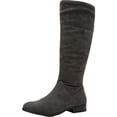 thumbnail image 1 of STYLE & COMPANY Womens Gray Ruched At Shaft Zip-Up Boots 7, 1 of 3