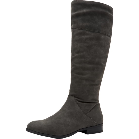 STYLE & COMPANY Womens Gray Ruched At Shaft Zip-Up Boots 7