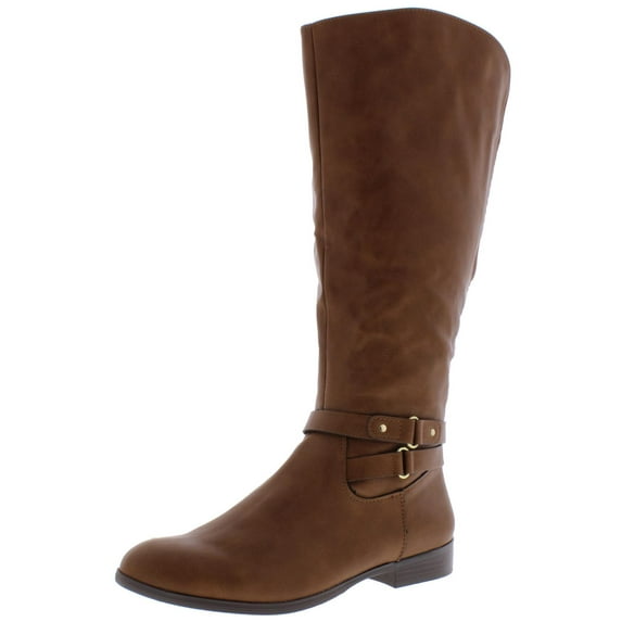 Style & Co Women's Kindell Faux Leather Knee High Boots Brown Brown Size 6.5