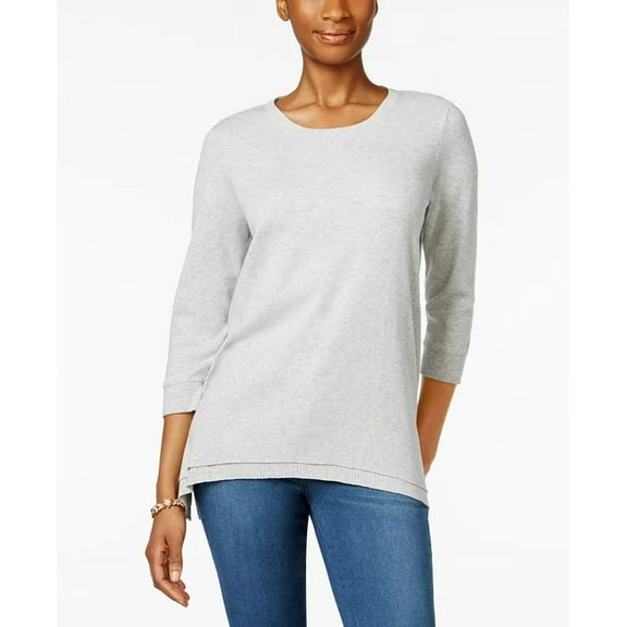 Style & Co Women's Layered-Hem Top Black Size Small