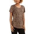 thumbnail image 1 of Style & Co Women's Leopard Print Cotton T-Shirt Brown Size Large, 1 of 3