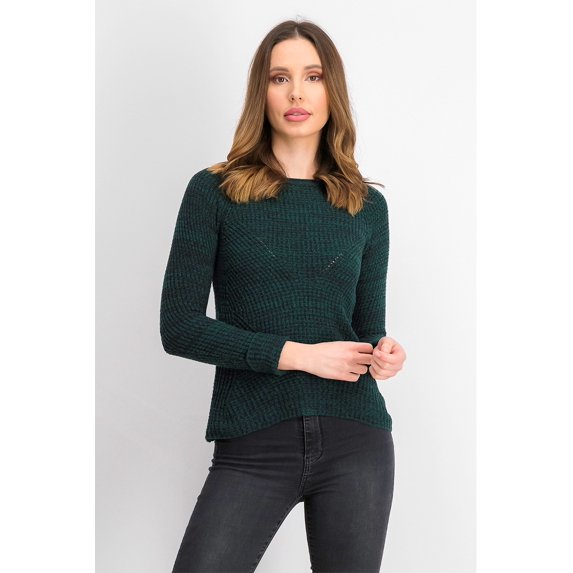 Style & Co Women's Marled Knit Sweater Green Size Petite Medium