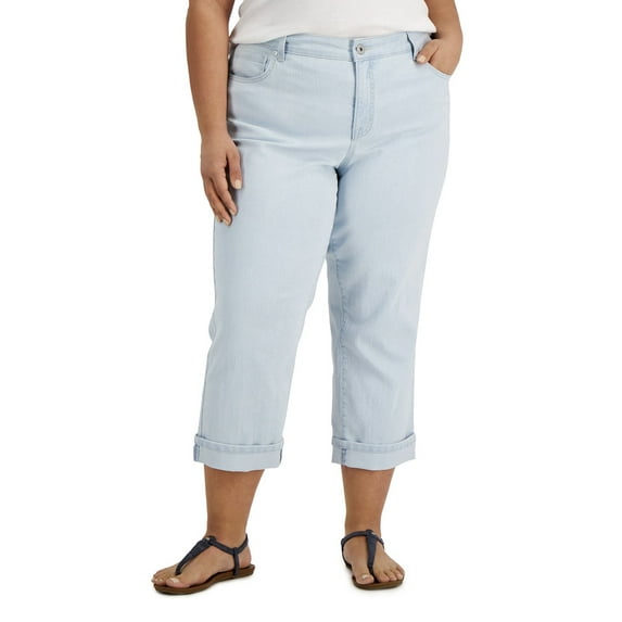 Style & Co. Women's Mid Rise Curvy Cuffed Capri Jeans Sedona Plus Size 18W