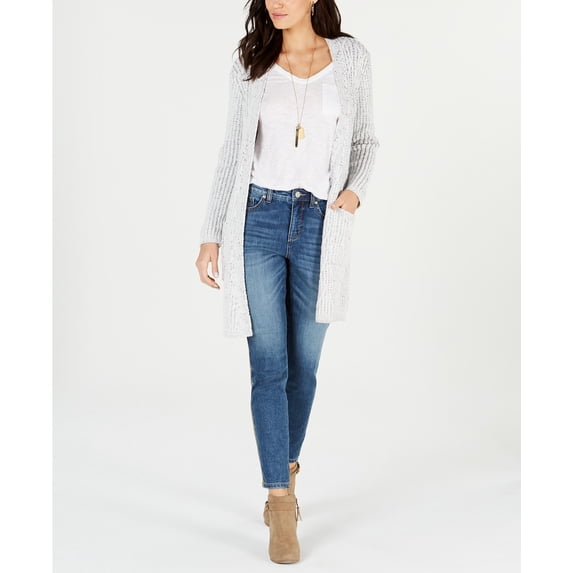 Style & Co Women's Petite Chenille-Knit Open-Front Cardigan White Size Petite X-Large