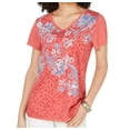 thumbnail image 1 of Style & Co Women's Petite Graphic-Print T-Shirt Red Size PM, 1 of 2