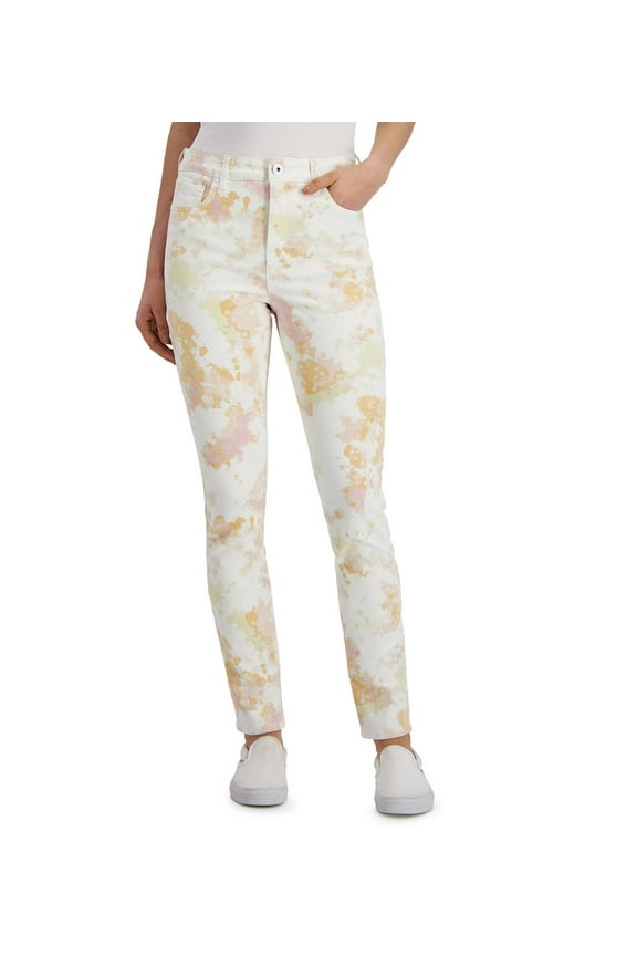 Women's Petite Pockets High-Rise Skinny Jeans Pink Dye (Pink Dye, 12P)