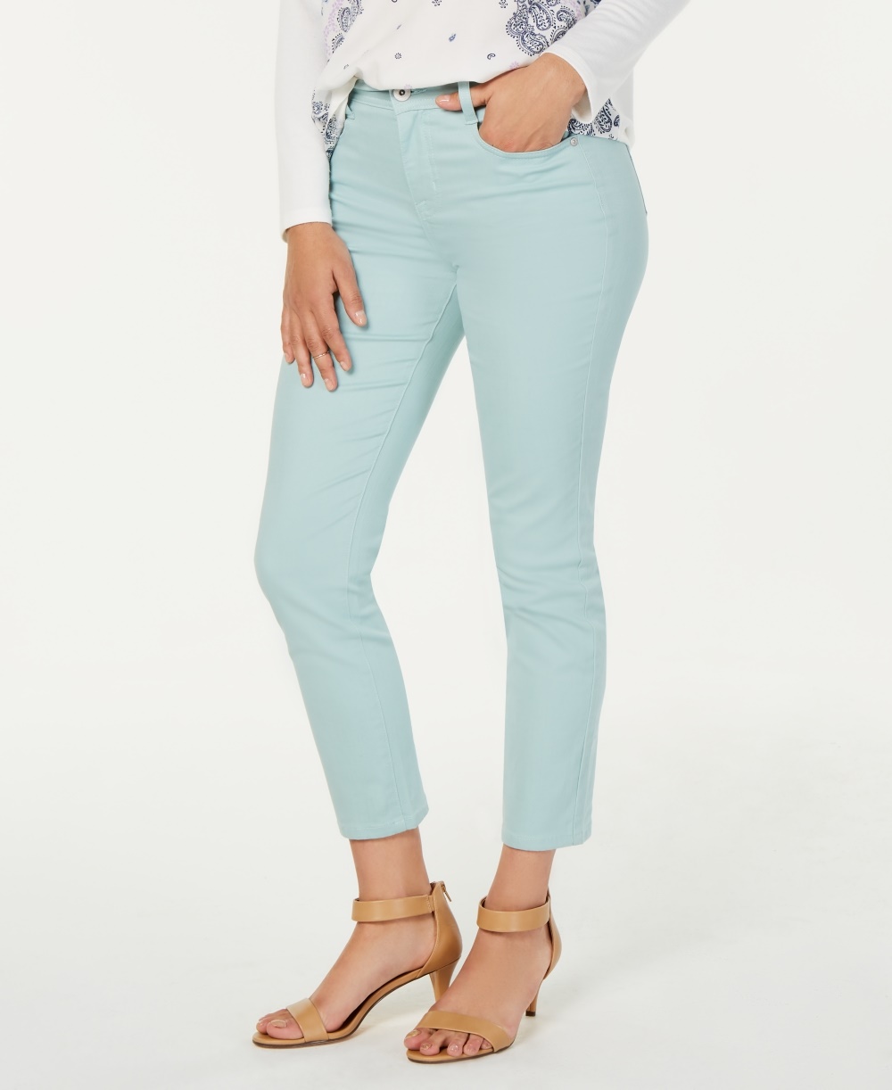 INC International Concepts Women's Skinny Tummy-Control Ankle Jeans Blue Size 4 Petite
