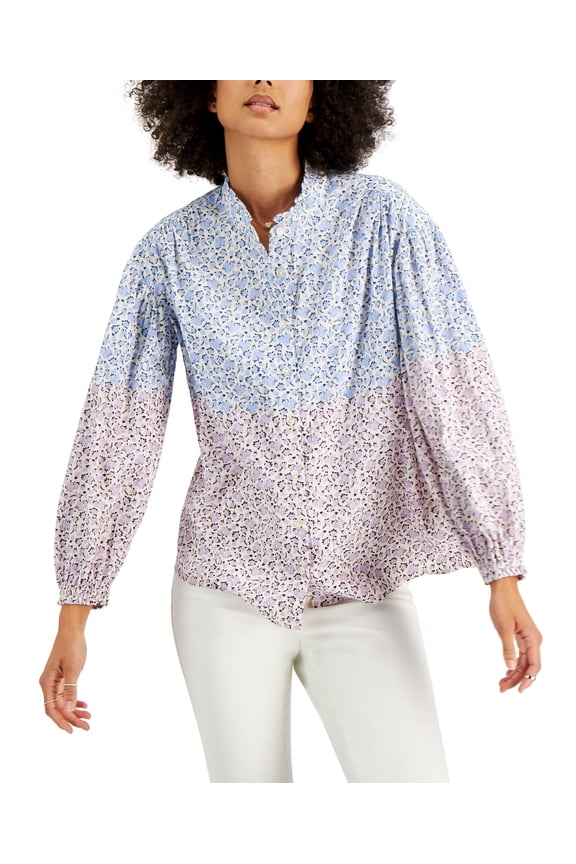 Style & Co Women's Printed Popover Top