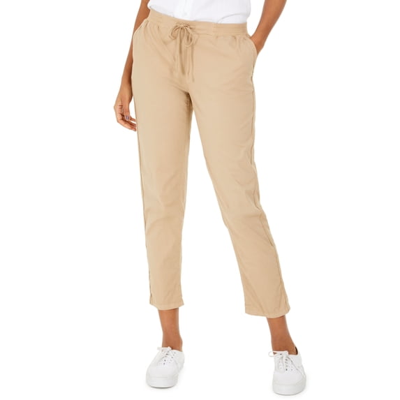 Style & Co Women's Pull On Cuffed Utility Pants Beige Size 16