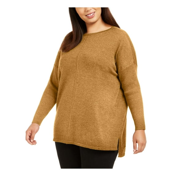 Style & Co Women's Seam Front Tunic Sweater Gold Size 2X