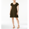thumbnail image 1 of Style & Co Women's Short Sleeve A Line Dress Green Size X-Large, 1 of 3