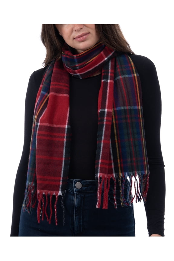Style & Co Women's Soft Plaid Fringe-Trim Scarf