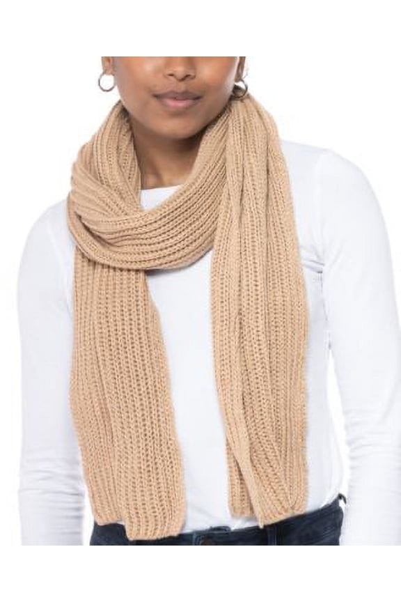 Style & Co Women's Solid Ribbed Muffler Scarf Camel One Size