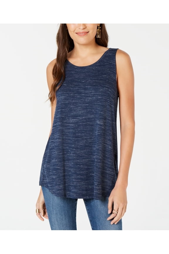 Style & Co Women's Spacedyed Tank Top.Blue Size Small