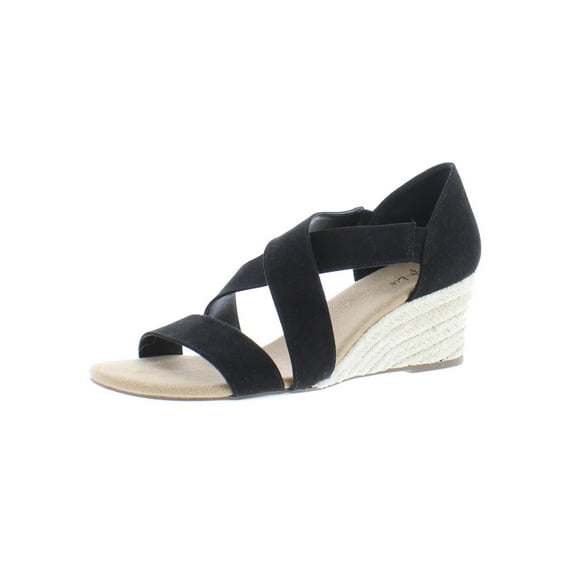 Style & Co Women's Strappy Espadrilles ZADDIE Faux Suede Black Size 8