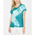 thumbnail image 1 of Style & Co Women's Tie-Dyed Ruffle-Hem T-Shirt Short Sleeve Petite Size PXL, 1 of 3