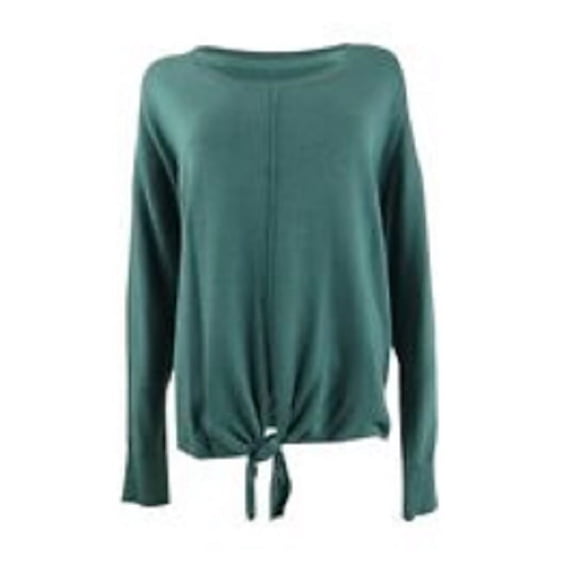 Style & Co Women's Tie-Front Sweater Green Size Medium