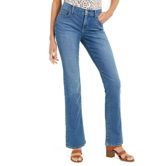Style & Co Women's Tummy Control Mid Rise Bootcut Jeans Black Size 20X5