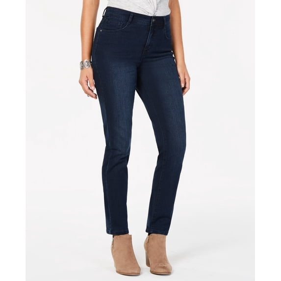 Style & Co Women's Tummy-Control Slim-Leg Jeans Blue Size 4